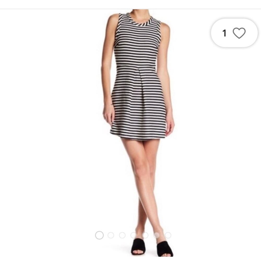 Madewell ‘Afternoon’ Fit And Flare Skater dress black/ white stripes medium